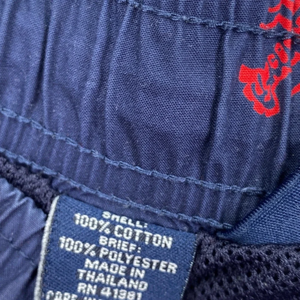 Polo Ralph Lauren Swim Trunks Mens Medium Navy Blue Red Lobster Embroidered Mesh